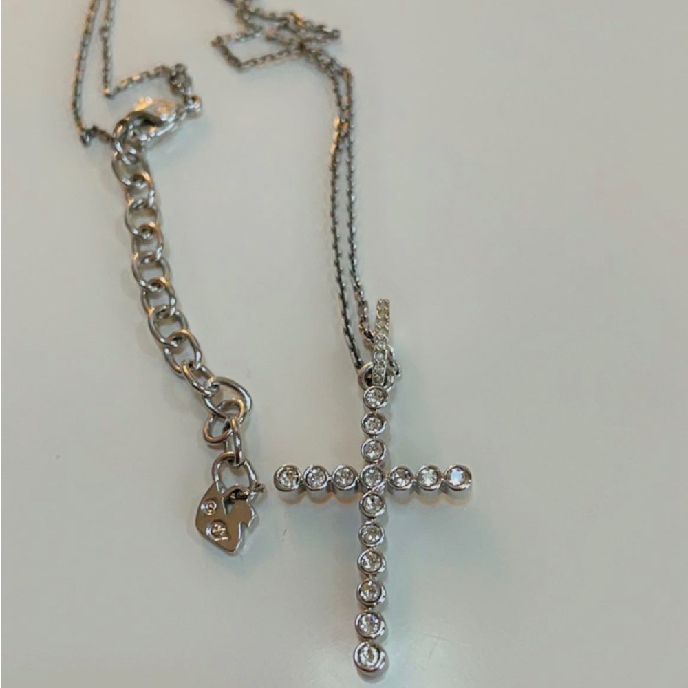 Swarovski cross necklace with sterling silver
